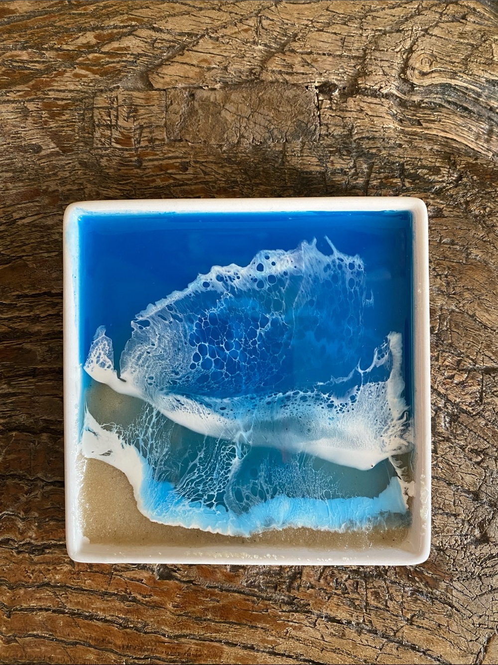 🐳Handmade🐳Blue Ocean Epoxy Resin Jewelry Dish